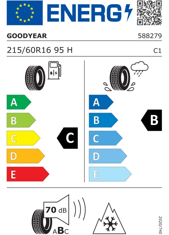 Reifenlabel - Goodyear UltraGrip Performance 3 Seal