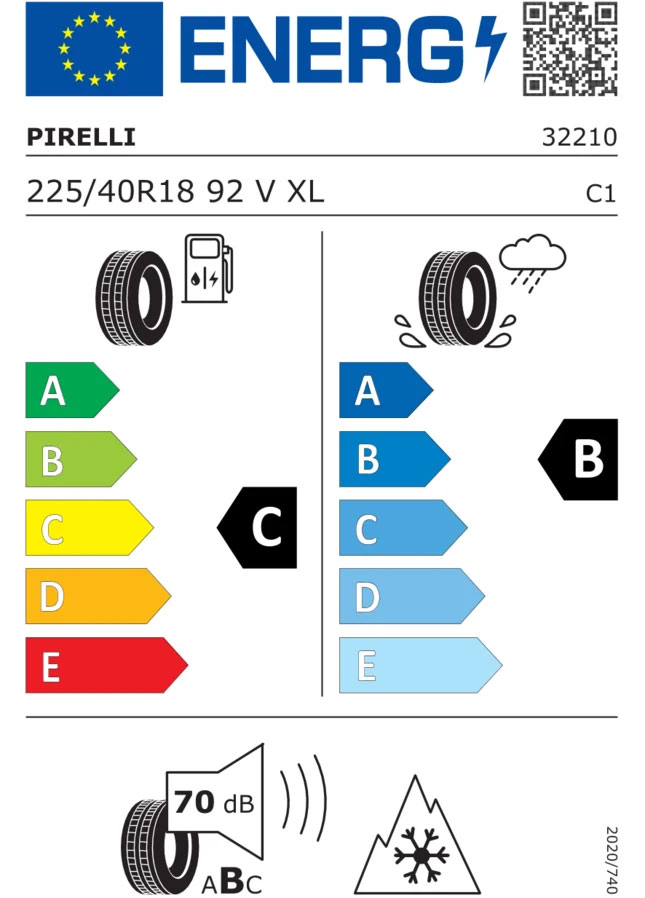 Reifenlabel - Pirelli Sottozero 3 AO1