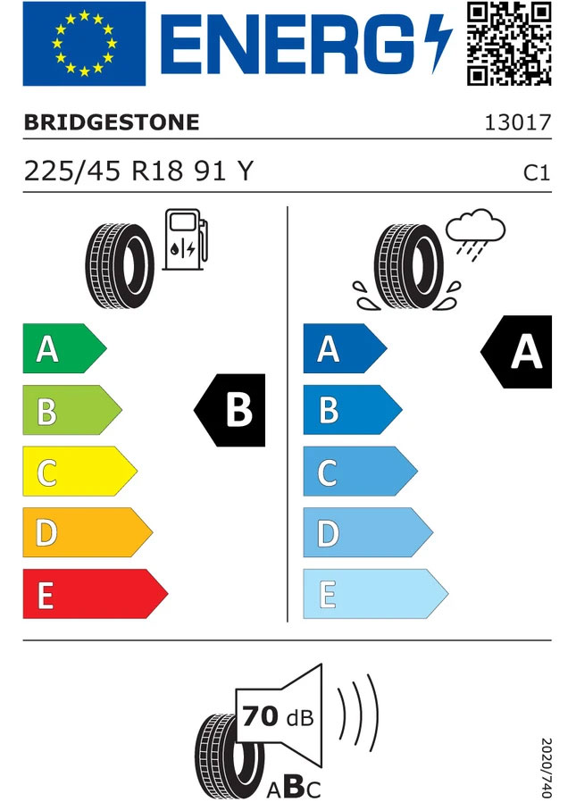 Reifenlabel Bridgestone Turanza T005