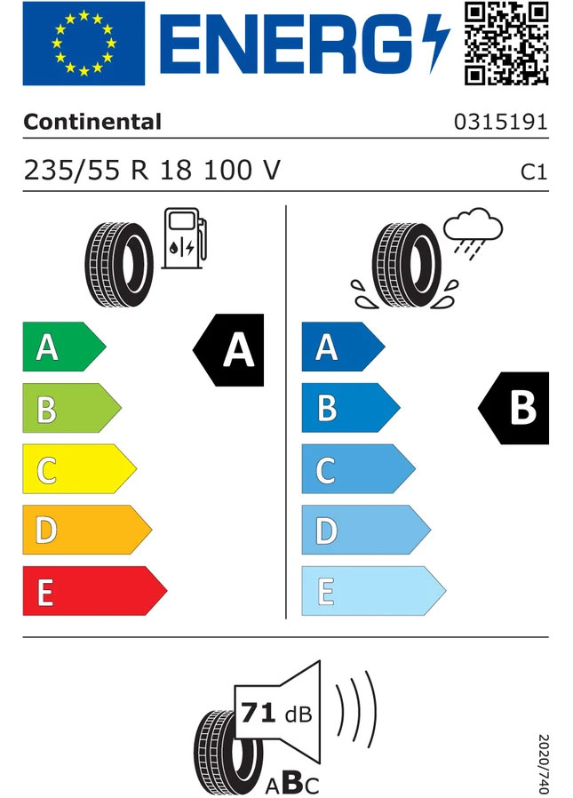 Reifenlabel Continental EcoContact 6 ContiSeal (Airstop)