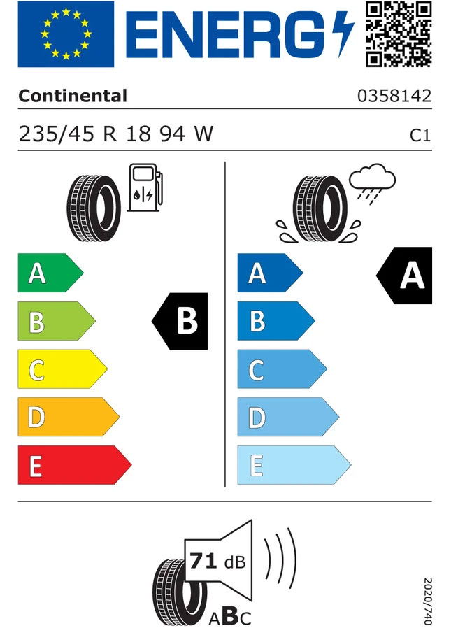 Reifenlabel Continental EcoContact 6 ContiSeal