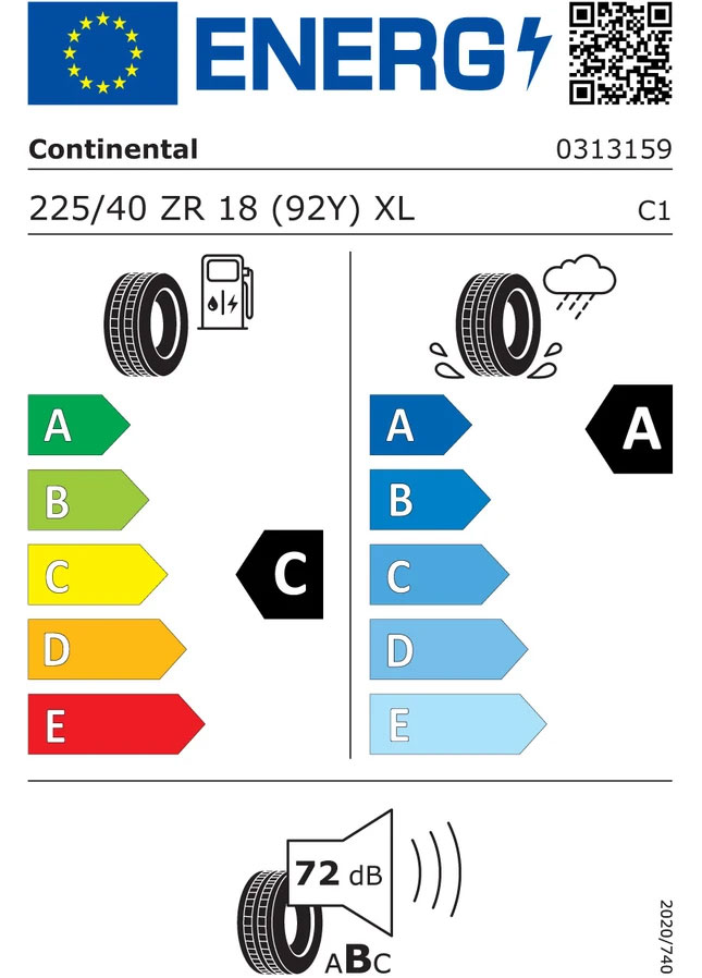 Reifenlabel Continental Sport Contact 7
