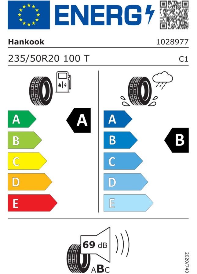 Reifenlabel Hankook Ventus S1 evo 3 EV Sealguard (+), AO